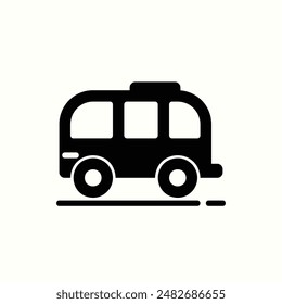 bus icon, isolated glyph icon theme travel