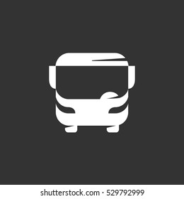 Bus icon isolated on black background. Bus vector logo. Flat design style. Modern vector pictogram for web graphics - stock vector