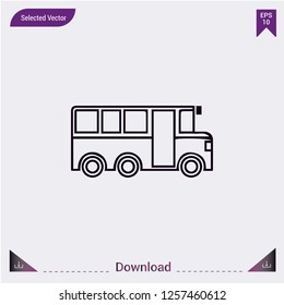 Bus icon isolated on grey background.Premium symbol for website design, mobile application, logo, ui.Vector illustration eps10.