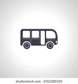 Bussymbol. Bus einzeln auf weißem Hintergrund.