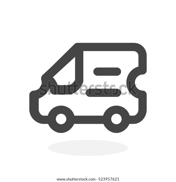 Bus icon isolated on white background. Bus and\
ticket vector logo. Flat design style. Modern vector pictogram for\
web graphics - stock\
vector