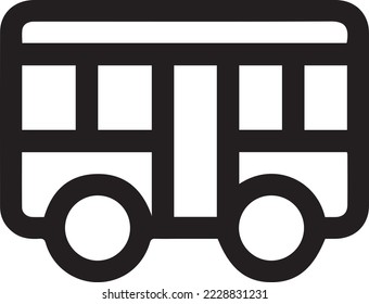 Bus icon. Large long passenger transport. Side view. Vector simple flat graphic illustration.