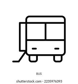 bus icon. Line Art Style Design Isolated On White Background