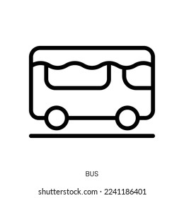 bus icon. Line Art Style Design Isolated On White Background
