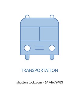 Bus icon in line design isolated on white background