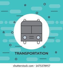 Bus icon in line design isolated on white background
