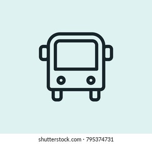 Bus icon line isolated on clean background. Autobus concept drawing icon line in modern style. Vector illustration for your web site mobile logo app UI design.