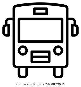 bus icon line style, suitable for web and mobile app.