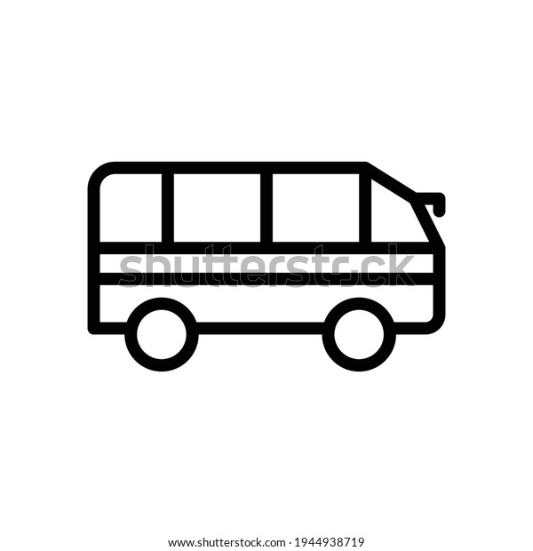 Bus icon \
line style vector for your design\
element