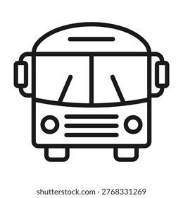 Bus Icon Line Vector Illustration