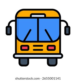 Icono de autobús Ilustración vectorial de color lineal