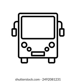 Bus icon linear logo mark in black and white