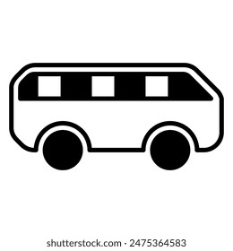 Bus icon or logo illustration outline black style