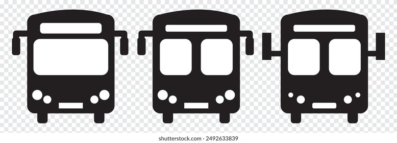 Bus icon, logo isolated on transparent background. Eps 10.