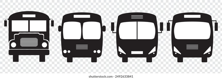 Bus icon, logo isolated on transparent background. Eps 10.