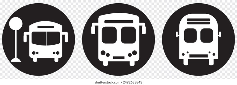 Bus icon, logo isolated on transparent background. Eps 10.