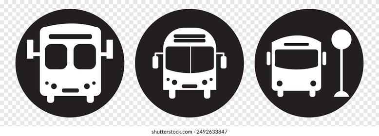 Bus icon, logo isolated on transparent background. Eps 10.