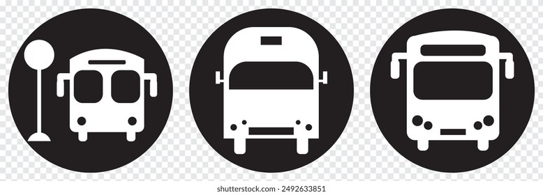 Bus icon, logo isolated on transparent background. Eps 10.