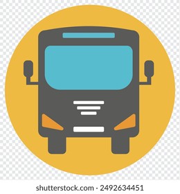 Bus icon, logo isolated on transparent background. Eps 10.