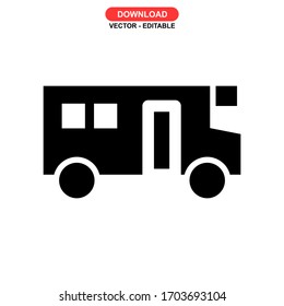 bus icon or logo isolated sign symbol vector illustration - high quality black style vector icons
