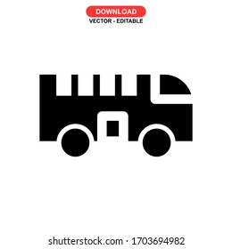 bus icon or logo isolated sign symbol vector illustration - high quality black style vector icons
