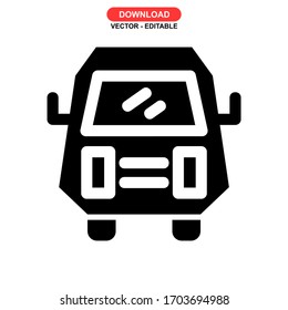 bus icon or logo isolated sign symbol vector illustration - high quality black style vector icons

