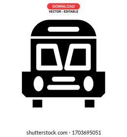bus icon or logo isolated sign symbol vector illustration - high quality black style vector icons
