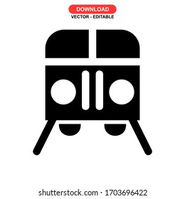 bus icon or logo isolated sign symbol vector illustration - high quality black style vector icons
