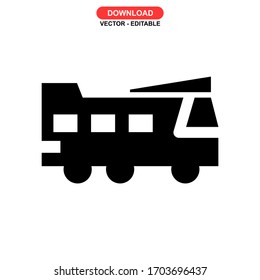 Icono de bus o logotipo símbolo de signo aislado ilustración vectorial - iconos vectoriales de estilo negro de alta calidad
