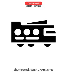 bus icon or logo isolated sign symbol vector illustration - high quality black style vector icons
