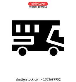 bus icon or logo isolated sign symbol vector illustration - high quality black style vector icons
