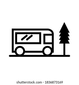 Icono de bus o logotipo símbolo de signo aislado ilustración vectorial - iconos vectoriales de estilo negro de alta calidad
