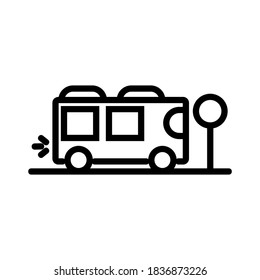 Bus icon or logo isolated sign symbol vector illustration - high quality black style vector icons
