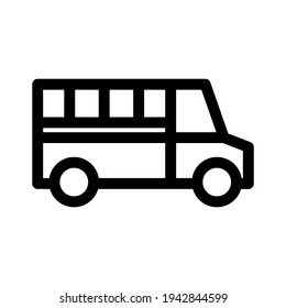 icono de bus o logotipo símbolo de signo aislado ilustración vectorial - iconos vectoriales de estilo negro de alta calidad
