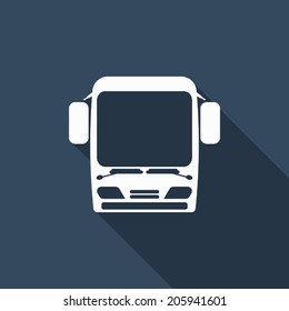 icono de bus con sombra larga
