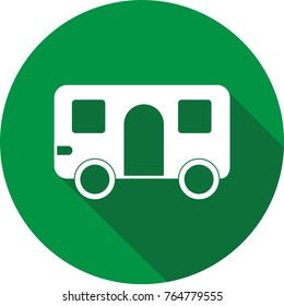 bus icon with long shadow