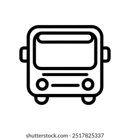 bus icon or modern line symbol. Vector line art and icon design with bold outline. Black and white Pixel Perfect minimalistic symbol isolated white background. Silhouette simple thin sign