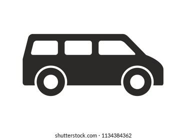 Bus Icon, Monochrome style. isolated on white background