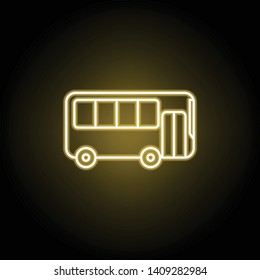 bus icon in neon style. Element of travel illustration. Signs and symbols can be used for web, logo, mobile app, UI, UX