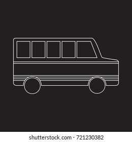 Bus icon on black background