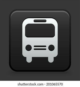 Icono de bus en botón blanco y negro 