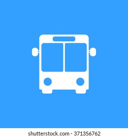 Bus  icon  on blue background. Vector illustration.