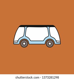 Bus icon on brown background