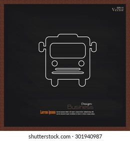 Bus icon on chalkboard.vector illustration.