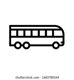 Icono de bus en fondo aislado con estilo de línea, Icono de escuela de bus.