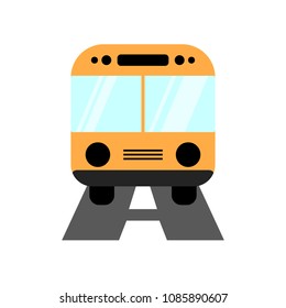 bus icon on the road
