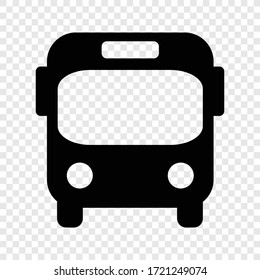 Bus icon on transparent grid