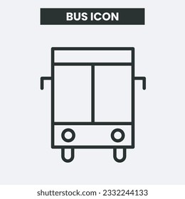 Icono de bus en fondo blanco. Icono de bus de esquema. Icono de bus mínimo y premium. Vector EPS 10.