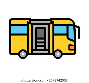 Bus icon open door on a public transit