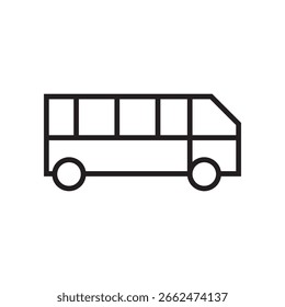 bus icon outline editable stroke line drawing eps
